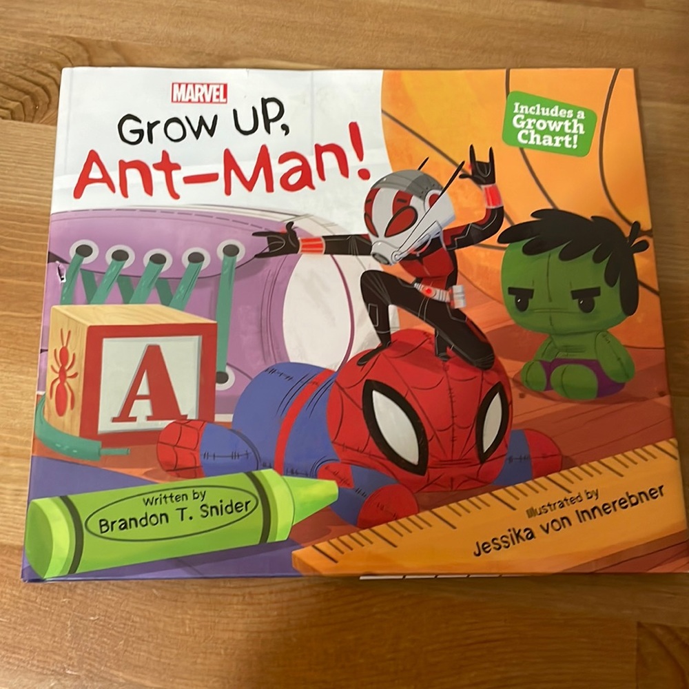 DONATING SOON: Marvel Grow Up, Ant-Man Kids Book with Growth Chart Early Reader